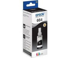 Epson T664 EcoTank -mustepullo, musta