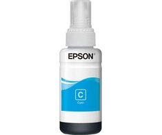 Epson T664 EcoTank -mustepullo, syaani
