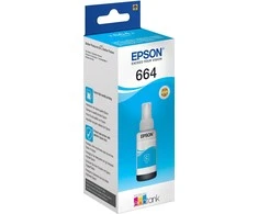 Epson T664 EcoTank -mustepullo, syaani