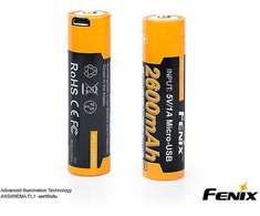 Fenix ARB-L18 2600U USB įkraunamas 18650 2600 mAH ličio jonų akumuliatorius