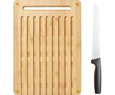 Fiskars Functional Form bambukinės lentelės duonai ir duonos peilio komplektas 1057551