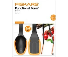 Fiskars Virtuvės reikmenų rinkinys FF, juoda/oranžinė, 3 vnt.