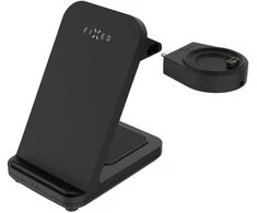 FIXED 3-in-1 langaton latausasema Garmin-kellolle, musta