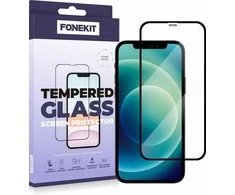 FoneKit Full Cover -panssarilasi, iPhone 12 / 12 Pro, musta