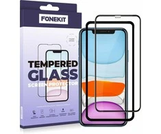 FoneKit Full Cover -panssarilasi, iPhone 11 / XR, musta