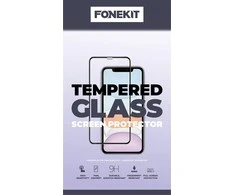 FoneKit Full Cover -panssarilasi, iPhone 14 Pro, musta
