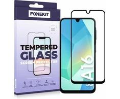 „FoneKit“ visiškai apsauginis grūdintas stiklas, „Samsung Galaxy A16“, juodas