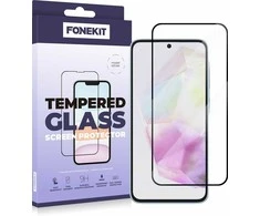„FoneKit“ visiškai apsauginis grūdintas stiklas, „Samsung Galaxy A36“, juodas