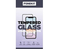 FoneKit viso dangčio grūdintas stiklas, Samsung Galaxy A54 5G / S23 FE, juodas