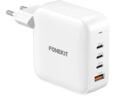FoneKit GaN PD 165W verkkovirtalaturi, USB-A + 3 x USB-C, valkoinen