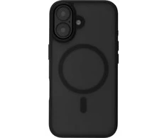 Dėklas FoneKit MagSafe-yhteensopiva Soft Touch -suojakuori, iPhone 16, musta/harmaa