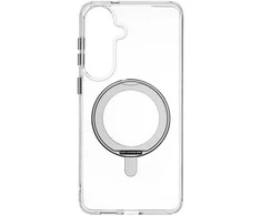 Dėklas FoneKit Premium Kickstand MagSafe-yhteensopiva suojakuori jalustalla, Samsung Galaxy S26+, läpinäkyvä