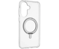 Dėklas FoneKit Premium Kickstand MagSafe-yhteensopiva suojakuori jalustalla, Samsung Galaxy A37, läpinäkyvä