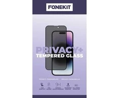 FoneKit Privacy+ pilno dangčio grūdintas stiklas, iPhone 13 Pro Max / 14 Plus, juodas