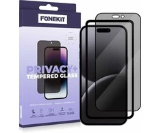 FoneKit Privacy+ viso dangčio grūdintas stiklas, iPhone 16 Pro Max, juodas