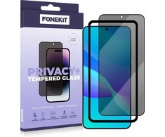 FoneKit Privacy+ pilno dangčio grūdintas stiklas, Galaxy S25+ / S24+, juodas