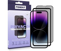FoneKit Privacy+ viso dangčio grūdintas stiklas, iPhone 14 Pro Max, juodas