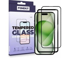 FoneKit viso dangčio grūdintas stiklas, iPhone 15 Plus
