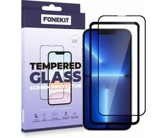 FoneKit Full Cover grūdintas stiklas, iPhone 14 Plus / 13 Pro Max, juodas
