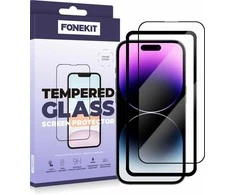 FoneKit viso dangčio grūdintas stiklas, iPhone 14 Pro Max, juodas