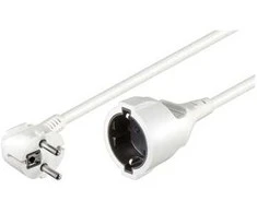 Fuj:tech 1-osainen jatkojohto, 3 m, valkoinen