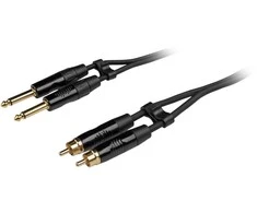 Fuj:tech 2 x 6,3 mm uros – 2 x RCA uros audiokaapeli, 1,5 m, musta