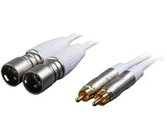 Fuj:tech 2 x RCA uros – 2 x XLR uros audiokaapeli, 3 m, valkoinen