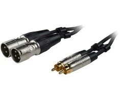 Fuj:tech 2 x RCA uros – 2 x XLR uros audiokaapeli, 1,5 m, musta