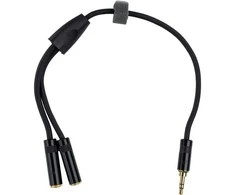 Fuj:tech 3,5 mm TRS uros – 2 x 3,5 mm TRS naaras Y-jakaja, 20 cm