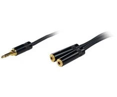 Fuj:tech 3,5 mm TRS uros – 2 x 3,5 mm TRS naaras Y-jakaja, 20 cm