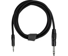 Fuj:tech 6,3 mm TRS uros – 3,5 mm TRS uros audiokaapeli, 2 m, musta
