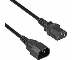 Fuj:tech C14 - C13 -laite- ja jatkokaapeli, musta, 3 m