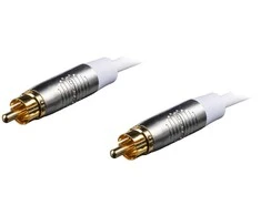 Fuj:tech RCA uros – RCA uros audiokaapeli, 2 m, valkoinen