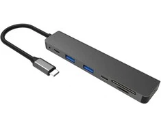 Fuj:tech Slim USB-C Hubi 100 W PD-latauksella, 5 porttia