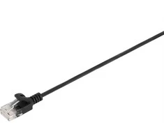 Fuj:tech UltraSlim CAT6A U/UTP -ohut verkkokaapeli, 0,5 m, musta