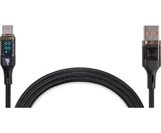 Xrec Fuj:tech USB-A - USB-C -kaapeli LED-näytöllä, 2 m