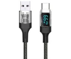 Xrec Fuj:tech USB-A - USB-C -kaapeli LED-näytöllä, 2 m