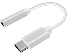 Grizzglass Fuj:tech USB-C - 3.5mm -audioadapteri, valkoinen
