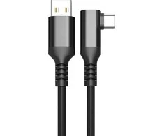 Fuj:tech USB-C 90° - USB-A -kaapeli, 1 m, musta