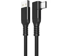 Fuj:tech USB-C 90° - USB-A -kaapeli, 1 m, musta