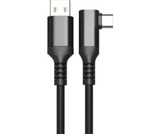Fuj:tech USB-C 90° - USB-A -kaapeli, 2 m, musta