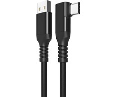Fuj:tech USB-C 90° - USB-A -kaapeli, 2 m, musta