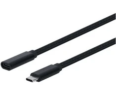 Fuj:tech USB-C–USB-C USB 3.2 jatkokaapeli, 100 W / 10 Gbps, punottu, 1 m