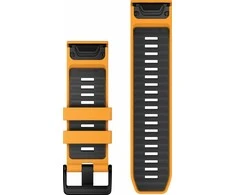 Garmin QuickFit 26mm greitai atsegamas silikoninis dirželis, Oranžinės /Grafito spalvos