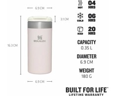 Terminis puodelis Stanley Aerlight, 0.35 L rožinio kvarco metalas