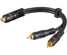 Goobay 2 x RCA vyriškas - RCA moteriškas -y-kabelis, 20 cm