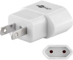 FLAT kelioninis adapteris ES antradienis JAV Goobay WHT