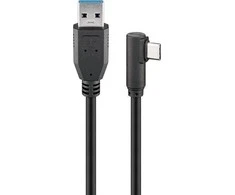 Goobay USB-C 90 ° - USB-A laidas, 0,5 m