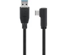 Goobay USB-C 90 ° - USB-A laidas, 1 m