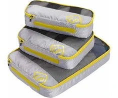 GoTravel Triple Packing Cubes -pakkauspussit, 3-osainen, keltainen